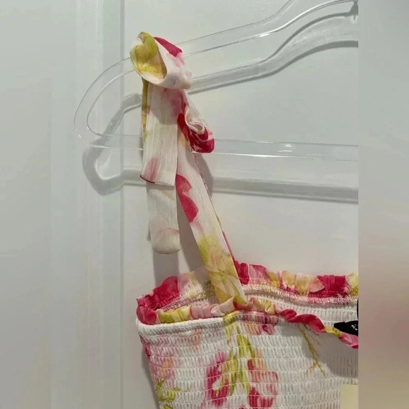 Francesca's Trixxi Pink Floral Sundress with Tie Straps - Picture 4 of 12